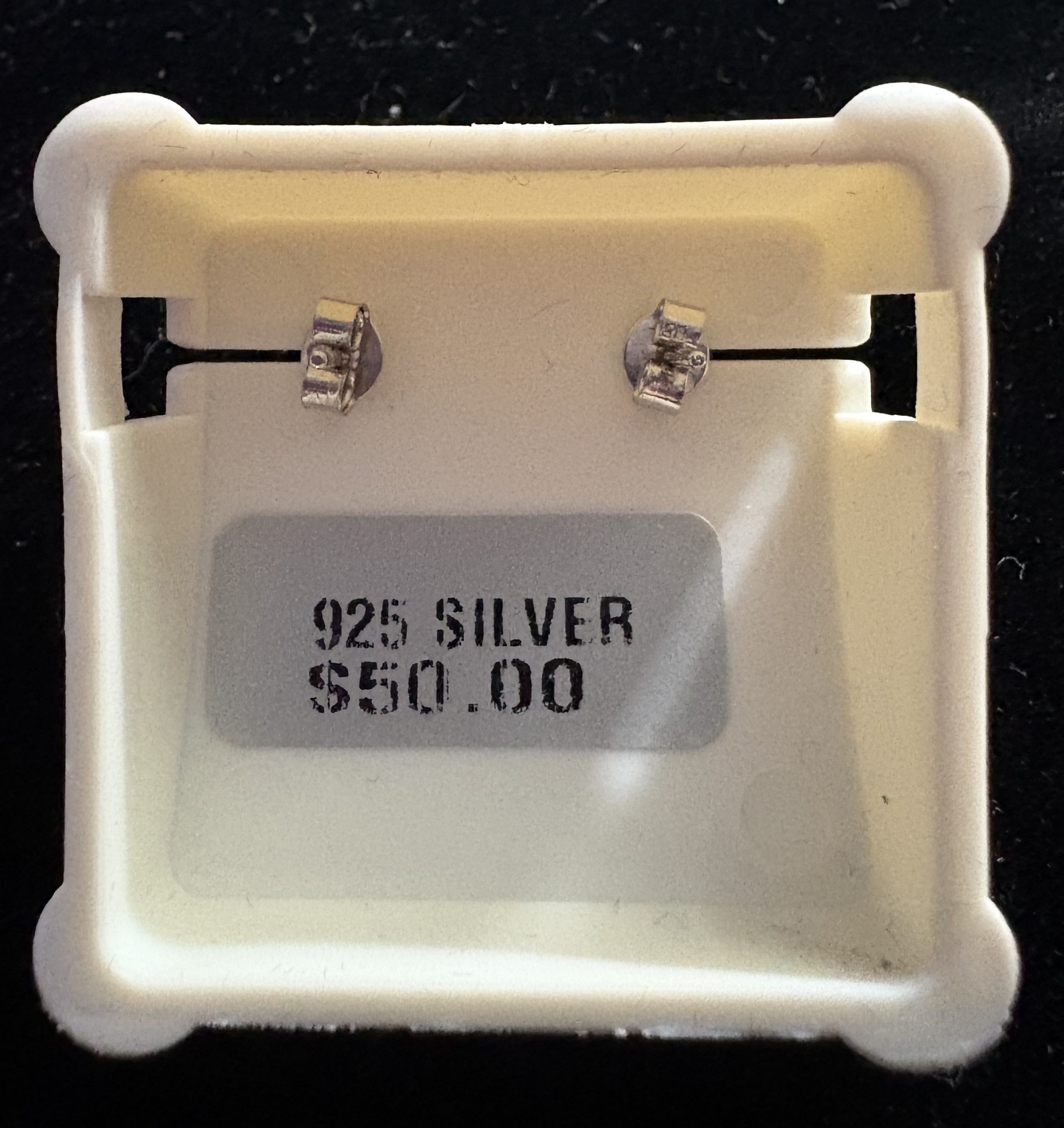 .925 Sterling Silver and Turquoise Double Teardrop Stud Earrings 2 cm NWT (J23) - Image 2