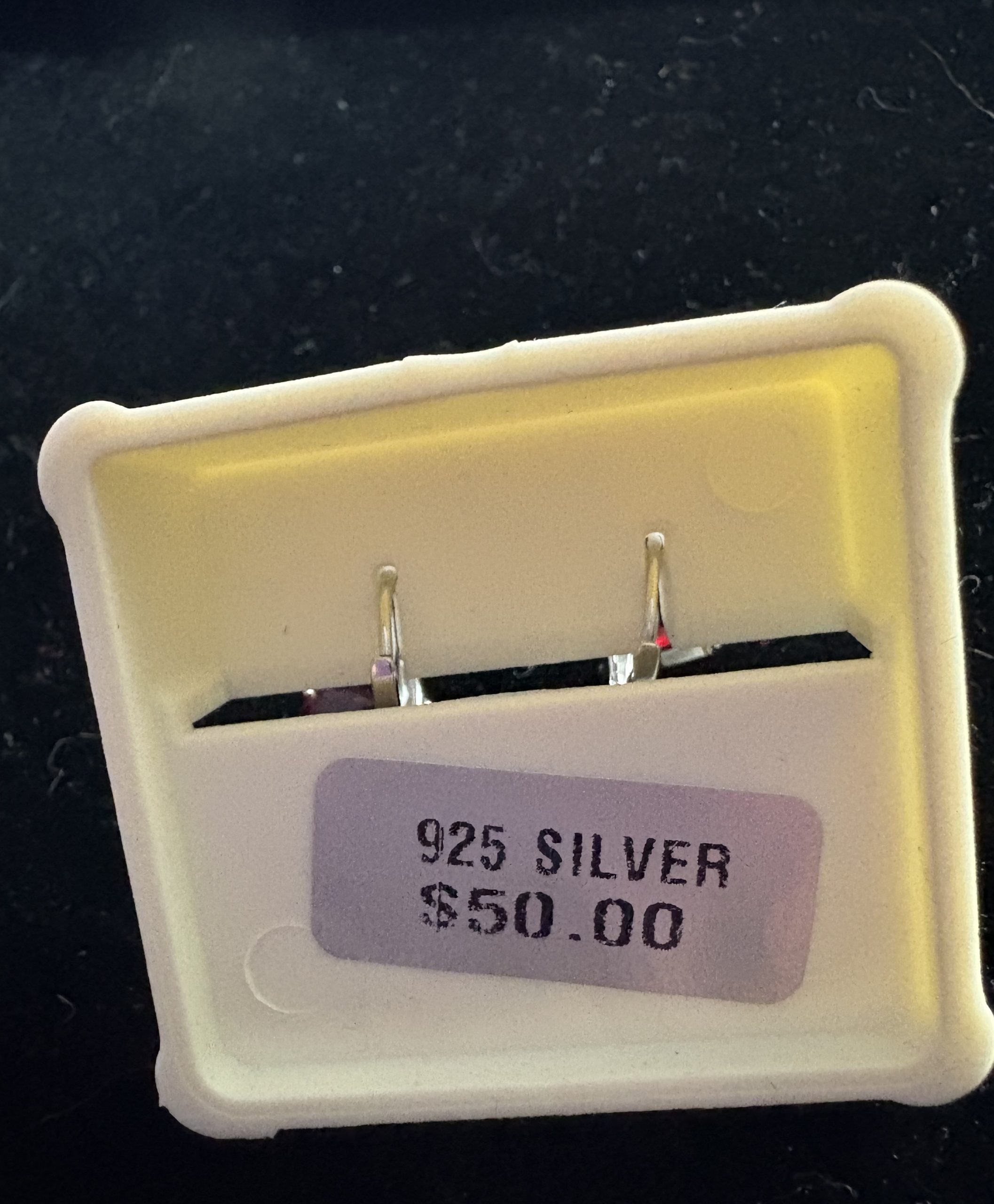 .925 Sterling Silver Pear Cut Red simulated Ruby Drop & Dangle Leverback Earrings 2 cm NWT (J32) - Image 2