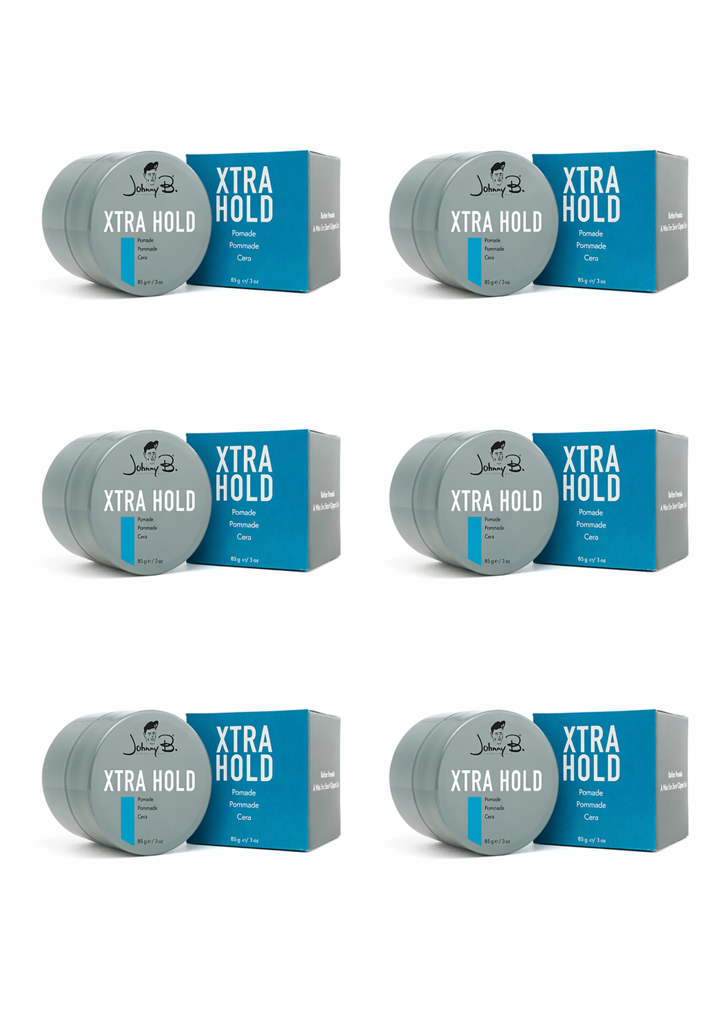 Johnny B Xtra Hold Pomade 1oz. - set of 6 (V)