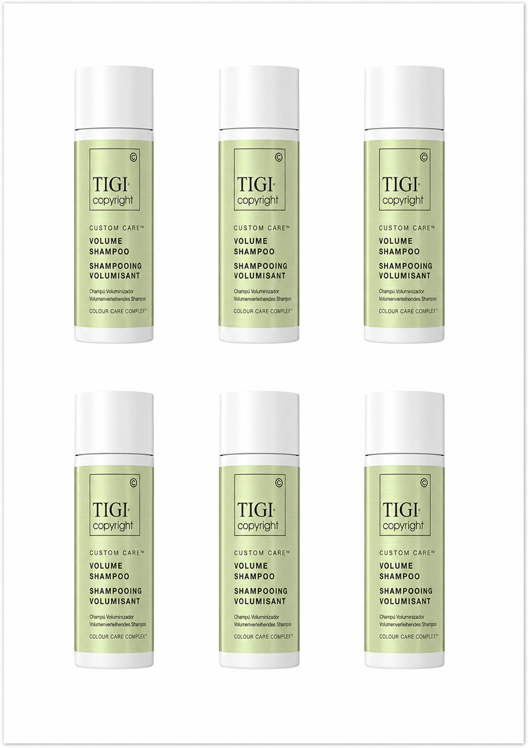 TIGI Copyright Custom Care Volume Shampoo 1.69 Oz travel size Sold in sets of 6 (V)